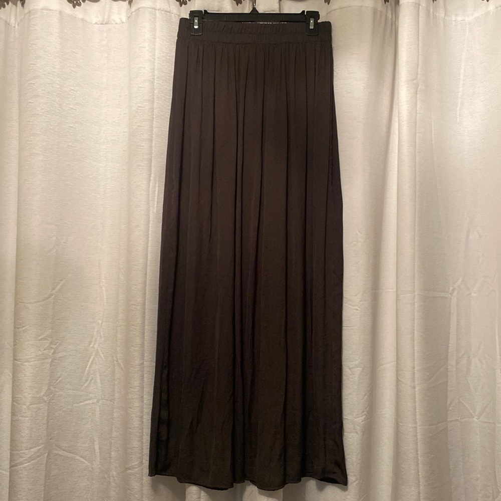 Forever 21 charcoal gray silk maxi skirt